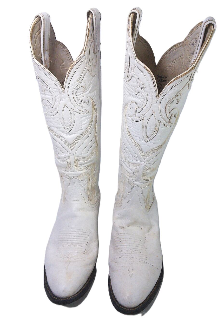 Vintage Tony Lama Lady Lama White Boots Style 7533 El Paso Size 8.5